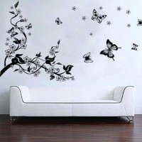 BestOfferBuy Romantici Stickers da Muro in 3D con Decalcomania di un Albero con Farfalle BestOfferBuy Romantici Stickers da Muro in 3D con Decalcomania di un Albero con Farfalle