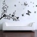 BestOfferBuy Romantici Stickers da Muro in 3D con Decalcomania di un Albero con Farfalle