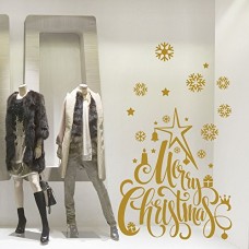 NT0050 Adesivi Murali - Albero dei balocchi - Vetrofanie natalizie - 100x120 cm - Oro - Decorazioni vetrine per Natale, stickers, adesivi