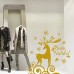 NT0188 Adesivi Murali Vetrofanie natalizie - Renna con vischio - 75x80 cm - Oro - Decorazioni vetrine per Natale, stickers, adesivi NT0188 Adesivi Murali Vetrofanie natalizie - Renna con vischio - 75x80 cm - Oro - Decorazioni vetrine per Natale, stickers, adesivi