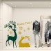 NT0027 Adesivi Murali - Renne con fiocchi di neve - Vetrofanie natalizie - 110x120 cm - Verde scuro e oro - Decorazioni vetrine per Natale, stickers, adesivi NT0027 Adesivi Murali - Renne con fiocchi di neve - Vetrofanie natalizie - 110x120 cm - Verde scuro e oro - Decorazioni vetrine per Natale, stickers, adesivi