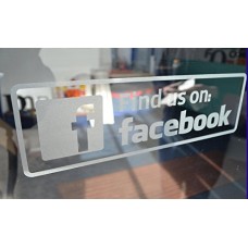 'Find di vetro inciso su Facebook'adesivi per interno cromato. Può contenere fino confezione da 2)