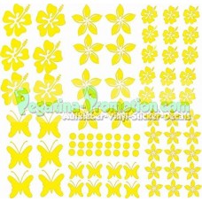 Stickers Hibiscus "Fiori e farfalle Set 75 pezzi" adesivo NB-0169-IT giallo Stickers Hibiscus "Fiori e farfalle Set 75 pezzi" adesivo NB-0169-IT giallo