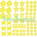Stickers Hibiscus "Fiori e farfalle Set 75 pezzi" adesivo NB-0169-IT giallo