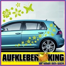 Stickers Hibiscus "Fiori e farfalle Set 75 pezzi" adesivo NB-0169-IT verde lime Stickers Hibiscus "Fiori e farfalle Set 75 pezzi" adesivo NB-0169-IT verde lime