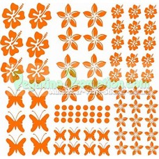 Stickers Hibiscus "Fiori e farfalle Set 75 pezzi" adesivo NB-0169-IT arancione Stickers Hibiscus "Fiori e farfalle Set 75 pezzi" adesivo NB-0169-IT arancione
