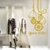 NT0339 Adesivi Murali - Pendente con fiocco - Vetrofanie natalizie - 60x120 cm - oro - Vetrine negozi per Natale, stickers, adesivi NT0339 Adesivi Murali - Pendente con fiocco - Vetrofanie natalizie - 60x120 cm - oro - Vetrine negozi per Natale, stickers, adesivi