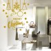 NT0346 Adesivi Murali - Pendenti scintillanti - Misure 100x110 cm - oro - Vetrine negozi per natale, stickers, adesivi NT0346 Adesivi Murali - Pendenti scintillanti - Misure 100x110 cm - oro - Vetrine negozi per natale, stickers, adesivi