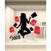 Adesivi Murali vetrofania per saldi - Happy Girl