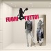 VT0166 Adesivi Murali Vetrofania saldi - Fuori tutto 1 - Misure 90x40 cm - nero e fucsia - Vetrine negozi per saldi, stickers, adesivi