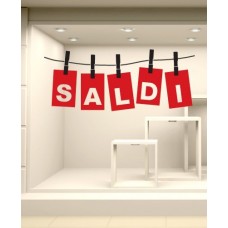 Adesivi Murali Vetrofania saldi "Saldi Bigliettini" - Misure 120x49 cm - Vetrine negozi per saldi, stickers, adesivi Adesivi Murali Vetrofania saldi "Saldi Bigliettini" - Misure 120x49 cm - Vetrine negozi per saldi, stickers, adesivi