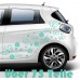 75"ibisco fiore Hibiscus hibisco flores"Flower Butterfly,min 10-12 cmSticker auto-adesivo , finestre, sticker porta,bagno, cucina,motocicletta,Tiling, Tuning Sticker,Adesivo Murale,Auto