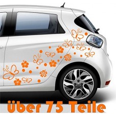 75 "ibisco fiore Hibiscus hibisco flores"Flower Butterfly,orange 10-12 cm Sticker auto-adesivo , finestre, sticker porta,bagno, cucina,motocicletta,Tiling, Tuning Sticker,Adesivo Murale,Auto