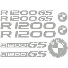Adesivi Stickers r Bmw 1200gs Ref: MOTO, colore: nero argento