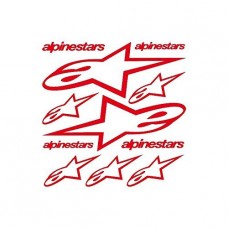 Autoadesivo Kit adesivi alpinestars Ref: SPON-018 rosso Autoadesivo Kit adesivi alpinestars Ref: SPON-018 rosso