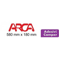 2 ADESIVI DI COLORE ROSSO - 58X18 centimetri - LOGO CAMPER - ARCA -