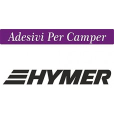2 ADESIVI COLORE NERO - 58x8 centimetri - LOGO CAMPER - HYMER -