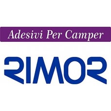 2 ADESIVI RIMOR COLORE BLU - 58X16 centimetri - LOGO CAMPER - RIMOR - accessori per camper adesivi per camper