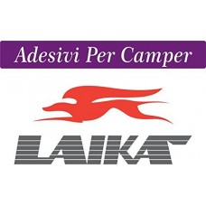 2 ADESIVI COLORE GRIGIO E ROSSO - 58X27 centimetri - LOGO CAMPER - LAIKA - adesivi per camper - caravan roulotte - accessori camper, stickers, decal