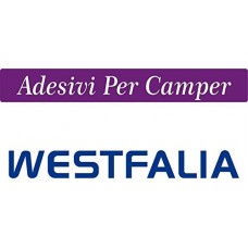 2 ADESIVI - colore blu elettrico - 58X7 centimetri - LOGO CAMPER - WESTFALIA - adesivi per camper - caravan roulotte - accessori camper, stickers, decal