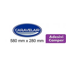 2 ADESIVI - LOGO PER CAMPER ROULOTTE - CARAVELAIR - 58X28 centimetri - RIMOR - accessori per camper adesivi per camper