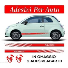 SET FASCE STRISCE FIAT 500 ABARTH TUNING BANDE ADESIVE STICKERS auto - accessori, stickers, decal