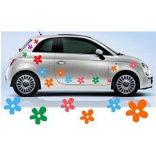 20 ADESIVI DI 6 COLORI DIFFERENTI - FIORI FANTASIA --- AUTO, SCOOTER, moto - - DURATA 10 ANNI