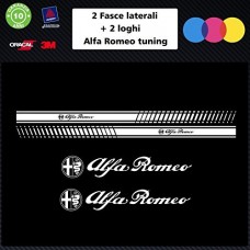 SET FASCE + 2 LOGHI (colore BIANCO) ALFA ROMEO TUNING BANDE ADESIVE STICKERS auto - accessori, stickers, decal SET FASCE + 2 LOGHI (colore BIANCO) ALFA ROMEO TUNING BANDE ADESIVE STICKERS auto - accessori, stickers, decal