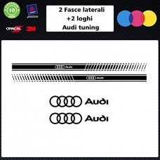 SET FASCE + 2 LOGHI (colore NERO) AUDI TUNING BANDE ADESIVE STICKERS auto - accessori, stickers, decal