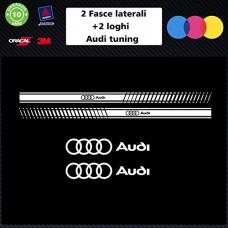 SET FASCE + 2 LOGHI (colore BIANCO) AUDI TUNING BANDE ADESIVE STICKERS auto - accessori, stickers, decal SET FASCE + 2 LOGHI (colore BIANCO) AUDI TUNING BANDE ADESIVE STICKERS auto - accessori, stickers, decal