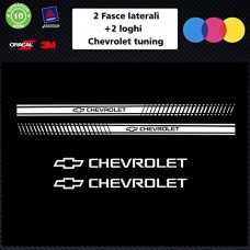 SET FASCE + 2 LOGHI (colore BIANCO) chevrolet TUNING BANDE ADESIVE STICKERS auto - accessori, stickers, decal SET FASCE + 2 LOGHI (colore BIANCO) chevrolet TUNING BANDE ADESIVE STICKERS auto - accessori, stickers, decal