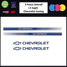 SET FASCE + 2 LOGHI (colore BLU SCURO) chevrolet TUNING BANDE ADESIVE STICKERS auto - accessori, stickers, decal