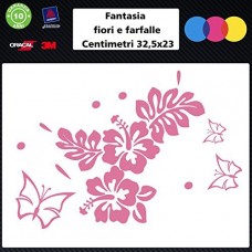 Adesivi fiori e farfalle per auto - STICKERS auto - accessori, stickers, decal (rosa)