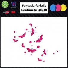 Adesivi fantasia farfalle per auto - STICKERS auto - accessori, stickers, decal (rosa scuro)