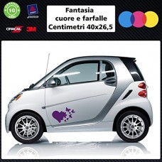 Adesivi fantasia cuore e farfalle per auto - STICKERS auto - accessori, stickers, decal (viola)
