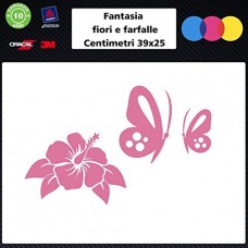 Adesivi fantasia fiori e farfalle per auto - grafica 003 - STICKERS auto - accessori, stickers, decal (rosa scuro) Adesivi fantasia fiori e farfalle per auto - grafica 003 - STICKERS auto - accessori, stickers, decal (rosa scuro)