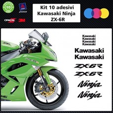 10 ADESIVI kawasaky ninja zx-6r per moto - - STICKERS MOTO - accessori, stickers, decal COLORI A SCELTA (NERO) 10 ADESIVI kawasaky ninja zx-6r per moto - - STICKERS MOTO - accessori, stickers, decal COLORI A SCELTA (NERO)