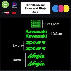 10 ADESIVI kawasaky ninja zx-6r per moto - - STICKERS MOTO - accessori, stickers, decal COLORI A SCELTA (VERDE FLUO) 10 ADESIVI kawasaky ninja zx-6r per moto - - STICKERS MOTO - accessori, stickers, decal COLORI A SCELTA (VERDE FLUO)