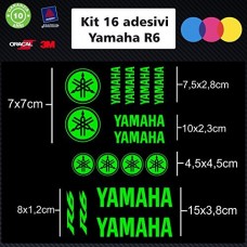 ADESIVI KIT 16 PEZZI YAMAHA R6 - - STICKERS MOTO - accessori, stickers, moto, decal COLORI A SCELTA (verde fluo) ADESIVI KIT 16 PEZZI YAMAHA R6 - - STICKERS MOTO - accessori, stickers, moto, decal COLORI A SCELTA (verde fluo)