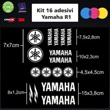 ADESIVI KIT 16 PEZZI YAMAHA R1 - - STICKERS MOTO - accessori, stickers, moto, decal COLORI A SCELTA (bianco) ADESIVI KIT 16 PEZZI YAMAHA R1 - - STICKERS MOTO - accessori, stickers, moto, decal COLORI A SCELTA (bianco)