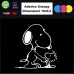006 ADESIVO PER AUTO - SNOOPY - COLORE BIANCO - STICKERS notebook - cane, cani, adesivi cani, STICKERS auto - accessori, stickers, decal