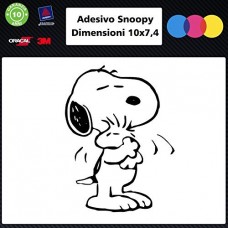 007 ADESIVO PER AUTO - SNOOPY - COLORE NERO - STICKERS notebook - cane, cani, adesivi cani, STICKERS auto - accessori, stickers, decal