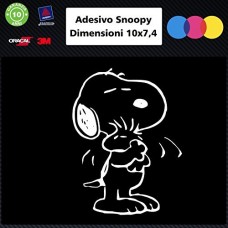 009 ADESIVO PER AUTO - SNOOPY - COLORE BIANCO - STICKERS notebook - cane, cani, adesivi cani, STICKERS auto - accessori, stickers, decal