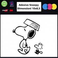 010 ADESIVO PER AUTO - SNOOPY - COLORE NERO - STICKERS notebook - cane, cani, adesivi cani, STICKERS auto - accessori, stickers, decal