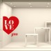 VT0437 Adesivi Murali "Cuore Love you" - Misure 60x76 cm - rosso - Vetrofanie per san valentino, vetrine negozi, stickers, adesivi VT0437 Adesivi Murali "Cuore Love you" - Misure 60x76 cm - rosso - Vetrofanie per san valentino, vetrine negozi, stickers, adesivi