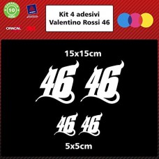 4 ADESIVI VALENTINO ROSSI - - STICKERS MOTO - AUTO - CASCO - accessori, stickers, moto, decal COLORI A SCELTA (COLORE - BIANCO)