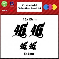 4 ADESIVI VALENTINO ROSSI - - STICKERS MOTO - AUTO - CASCO - accessori, stickers, moto, decal COLORI A SCELTA (COLORE - NERO)