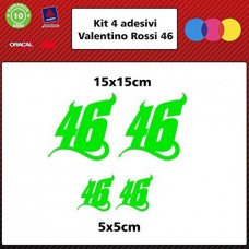 4 ADESIVI VALENTINO ROSSI - - STICKERS MOTO - AUTO - CASCO - accessori, stickers, moto, decal COLORI A SCELTA (COLORE - VERDE SIMIL FLUO)