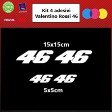 4 ADESIVI VALENTINO ROSSI - VALE 46- - - STICKERS MOTO - AUTO - CASCO - accessori, stickers, moto, decal COLORI A SCELTA (COLORE - BIANCO)