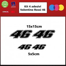 4 ADESIVI VALENTINO ROSSI - - STICKERS MOTO - AUTO - CASCO - accessori, stickers, moto, decal COLORI A SCELTA (COLORE - NERO)